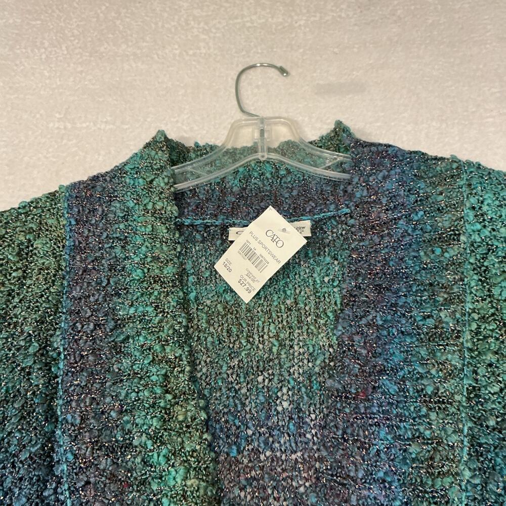 Cato Women's Auqua N Open Front Cardigan Sweater Size 18/20 3/4 Sleeve NWT.3539 - Picture 7 of 14